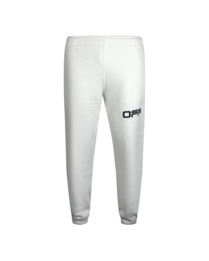 Weiße Jogginghose mit Flughafenband-Logo von Off-White