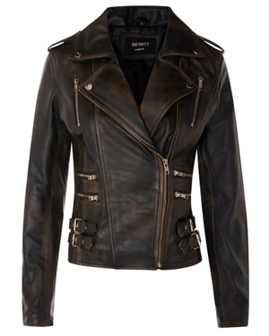 Damen Leder Brando Bikerjacke-Loddon