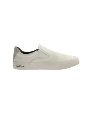 Seavees Hawhrone Slip auf Standard -Bleichpopel -Poplin von weißen Herrenschuhen