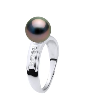 Ringschmuck - Echte Tahiti-Zuchtperle, rund 8-9 mm