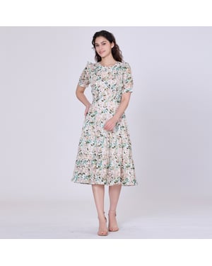Teekleid mit Blumenprint