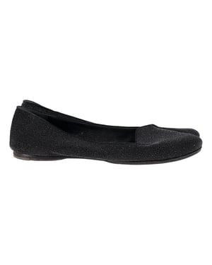 Saint Laurent schimmernde Ballerinas in schwarzem Glitzer