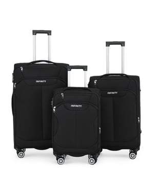 Schwarzer Weichschalenkoffer mit 8 Rollen, Gepäckset, Reisegepäck, TSA, leichtes Handgepäck, Kabinentasche