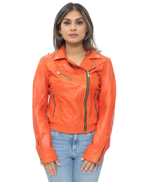 Damen-Leder-Klassiker-Biker-Brando-Jacke-Baku