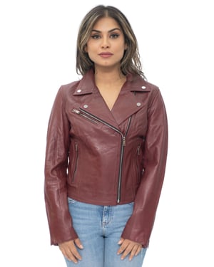 Damen-Leder-Klassiker-Biker-Brando-Jacke-Baku