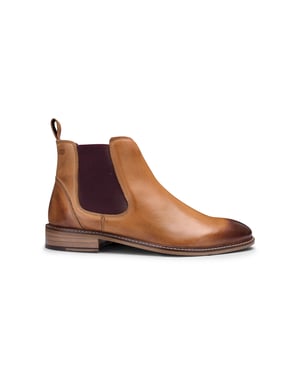 Klassische Herren-Chelsea-Stiefel aus hellbraunem Leder