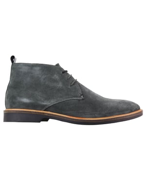 Graue Herren-Chukka-Stiefel aus Wildleder mit Schnürung