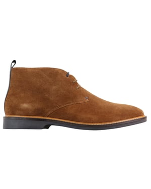 Braune Herren-Chukka-Stiefel aus Wildleder mit Schnürung