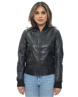 Damen MA-1 Leder Bomberjacke-Abbotsford