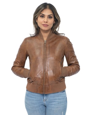 Damen MA-1 Leder Bomberjacke-Abbotsford