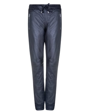 Damen-Jogginghose aus schwarzem Nappaleder