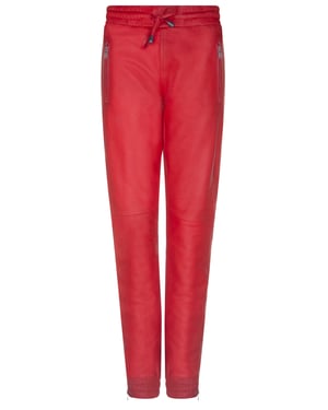 Damen-Jogginghose aus rotem Nappaleder