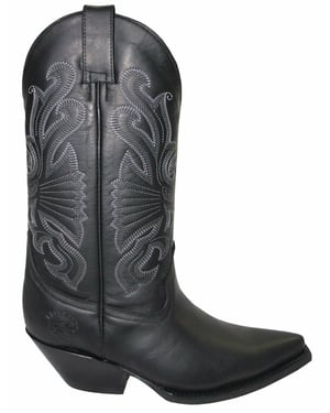 Grinders Western-Cowboystiefel aus schwarzem Leder – Buffalo