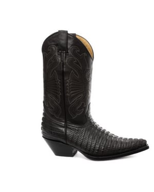 Grinders Western-Cowboystiefel aus schwarzem Leder – Carolina