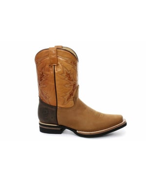 Braune, halbhohe Cowboy-Lederstiefel von Grinders – El Paso