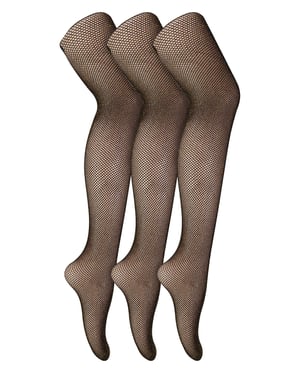 3 Paar Multipack Netzstrumpfhosen für Frauen | Sock Snob | Stylish Footed Pretty Stocking Ideal für Dance Party - Schwarz / Gold