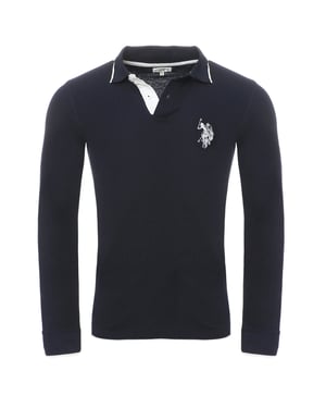 U.S. Polo Assn. Langarm Poloshirt in Navy