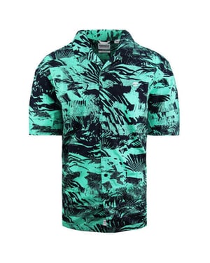 Timberland Stretch Herren Grünes Blumen-Sommerhemd