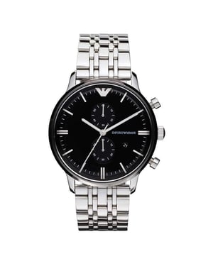 Emporio Armani AR0389 Chronograph Schwarzes Zifferblatt Herrenuhr