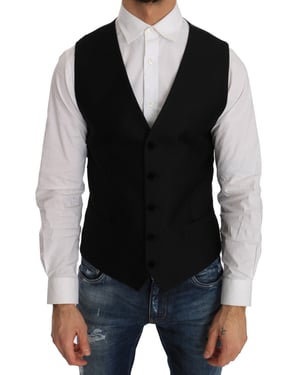 Gilet à pois noir Dolce & Gabbana pour homme