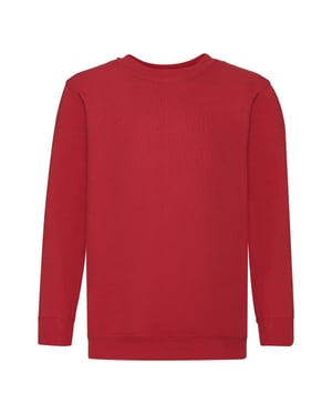 Fruit of the Loom - "Premium" Sweatshirt für Kinder angesetzte Ärmel (Rot)