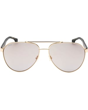 Hugo Boss schwarze Sonnenbrille mit goldenen Beinen
