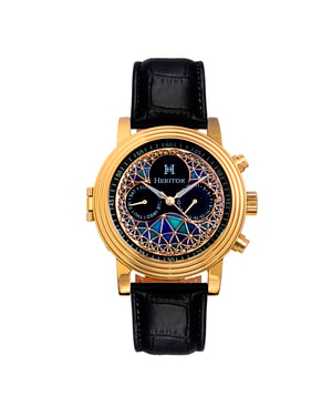 Heritor Automatic Legacy Lederbanduhr mit Tag/Datum