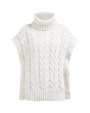 Dreimaster Strickweste Damen WOLLWEISS