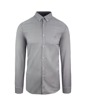 Lacoste Slim Fit Oxford Mens Grey gewebte Hemd