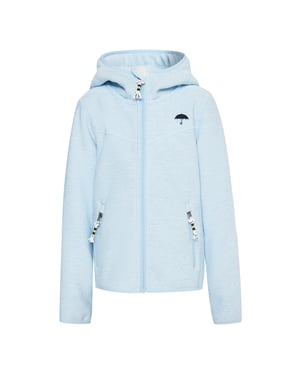 Schmuddelwedda Strickfleeceblouson mit Teddyfutter Mädels Eisblau Melange