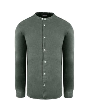 Emporio Armani Regular Fit Herren Dunkelgrünes Hemd
