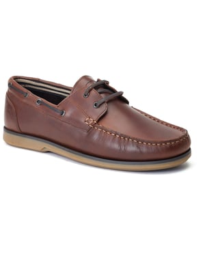 Base London Stern Herren Bootsschuhe aus gebrannt braunem Leder