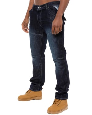 Enzo Herren Denim Jeans Straight Leg - Dunkelblau