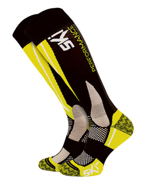 Technische Skisocken | COMODO | Hochleistungs-Kniestrümpfe für Snowboarder | Herren & Damen - Gelb