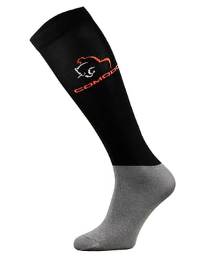 COMODO - Femme Chaussettes Equitation | Chaussettes Hautes Longues pour Eté - Noir