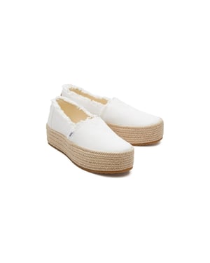 TOMS Valencia 100% Baumwolle Damen Weiß Espadrilles