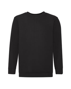 Fruit of the Loom - "Classic" Sweatshirt für Kinder angesetzte Ärmel (Schwarz)