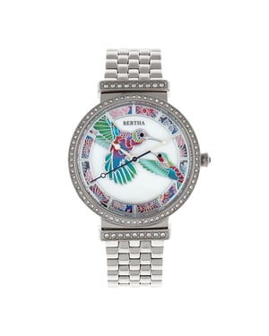 Bertha Emily Armbanduhr mit Perlmuttarmband