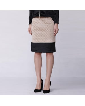Strukturierter Bi-Material-Samtrock