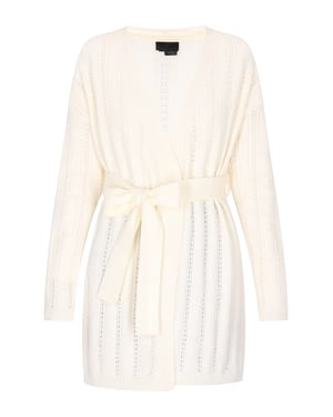 Dreimaster Cardigan Damen Wollweiss