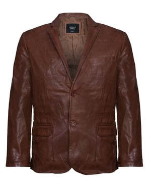 Jacke Lederblazer Weicher italienischer, taillierter Mantel