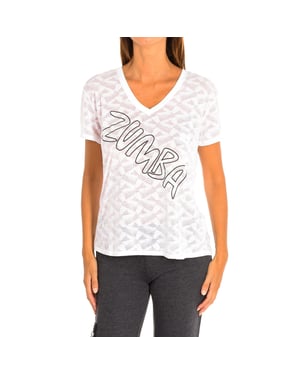 Sportliches Damen-T-Shirt mit kurzen Ärmeln und V-Ausschnitt Z1T00587