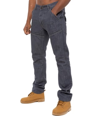 Enzo Herren Denim Jeans Straight Leg - Grau
