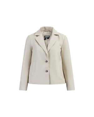 Dreimaster Lederblazer Damen Wollweiss