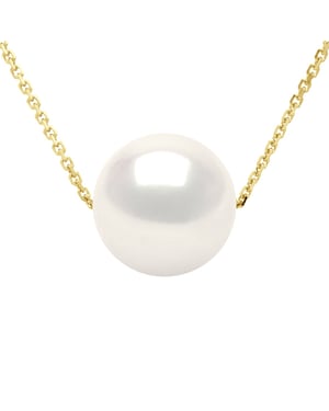 Halskette – echte Süßwasser-Zuchtperle, rund, 9–10 mm