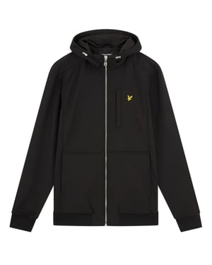 Tiefschwarze Softshelljacke mit Lyle & Scott-Logo
