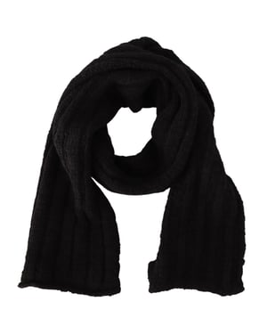 Dolce & Gabbana Black Virgin Wool Tritt Unisexe Châle chauffant