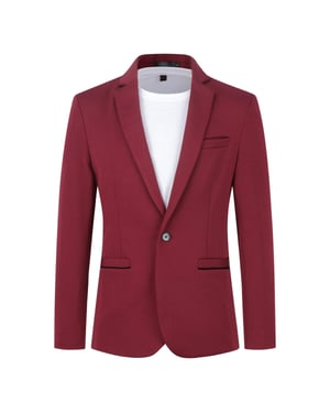 Herren Anzugjacke Slim Fit Mantel Business Alltag Blazer Rot