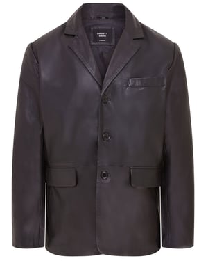 Herren-Blazerjacke aus italienischem Leder mit 3 Knöpfen – Fauske