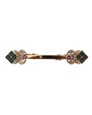Dolce & Gabbana Herren Grüner Smaragd Goldfarbener Kragenclip Krawattenbrosche
